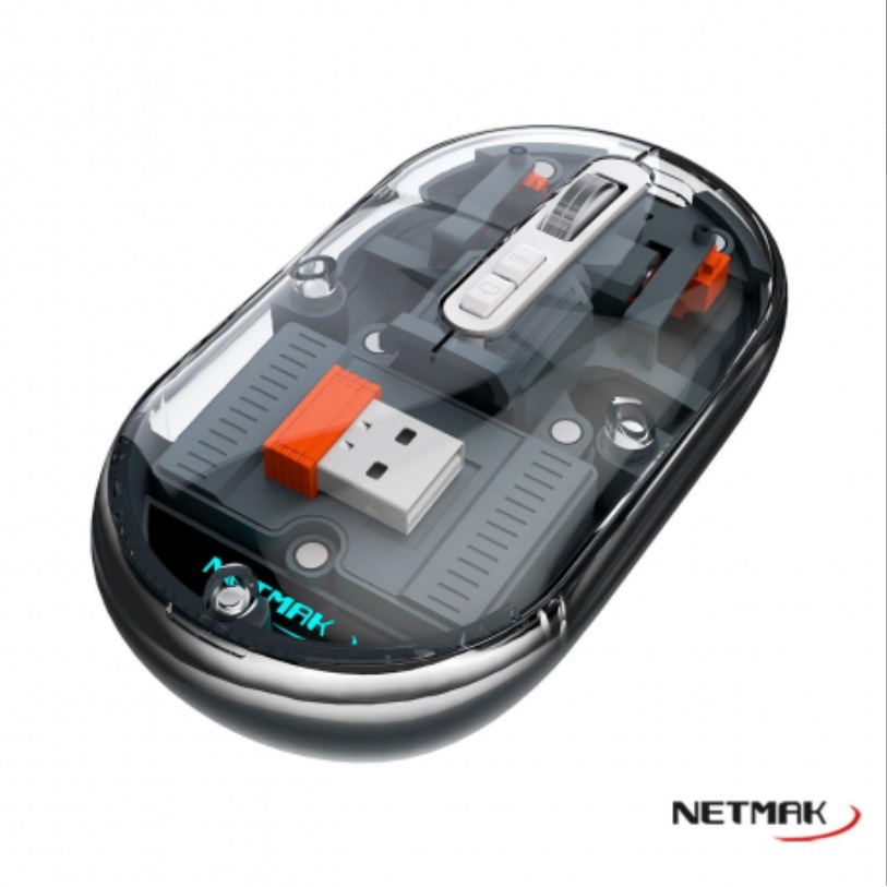 MOUSE WIRELES BLUETOOTH RECARGABLE NM-M670-D TRANSPARENTE GRIS 
NETMAK  BLUETOOTH - MOUSE09945