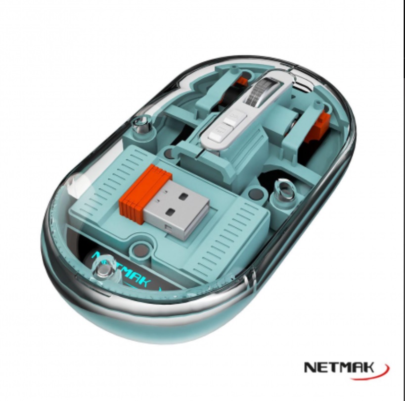 MOUSE WIRELES BLUETOOTH RECARGABLE NM-M670-G TRANSPARENTE VERDE
NETMAK  BLUETOOTH - MOUSE09953