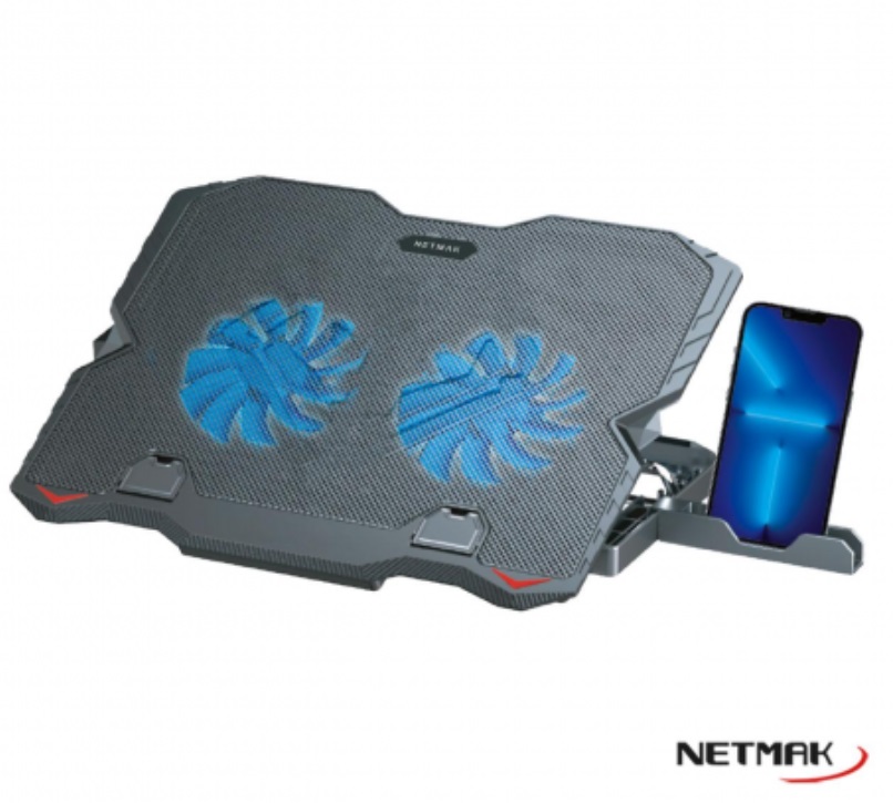 BASE PARA NOTEBOOK NM-N134 DOBLE COOLER GAMER  NETMAK