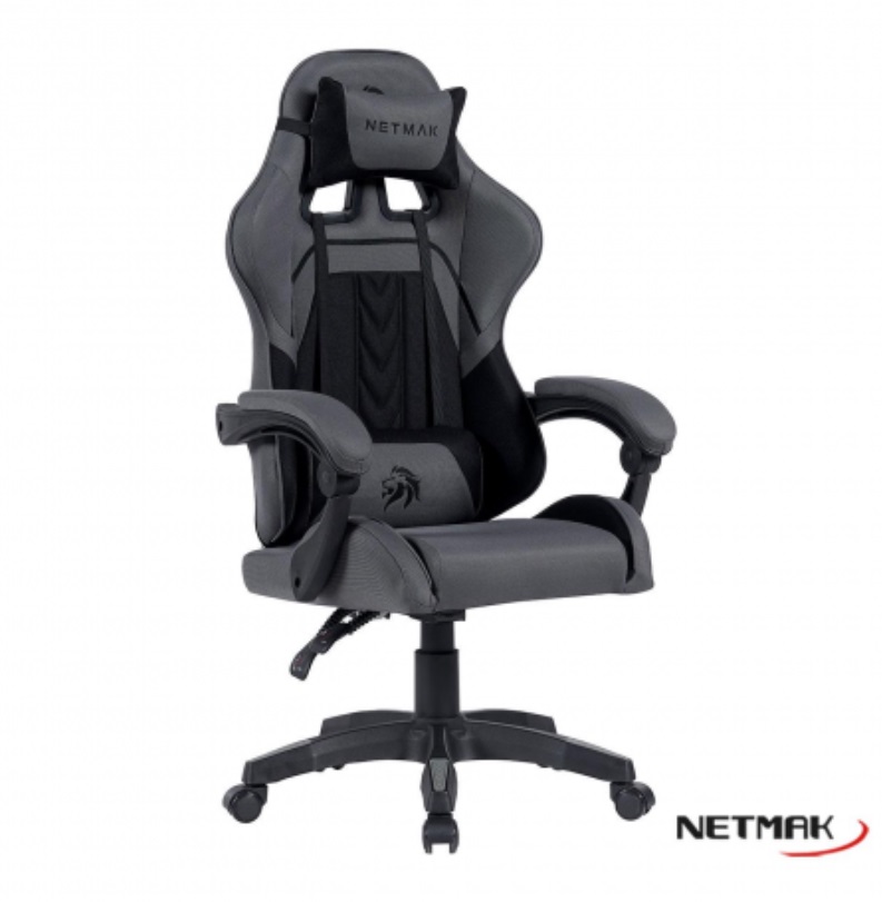 SILLA GAMER NEGRA NM-SG902 NEGRO + GRIS - SILLA10124