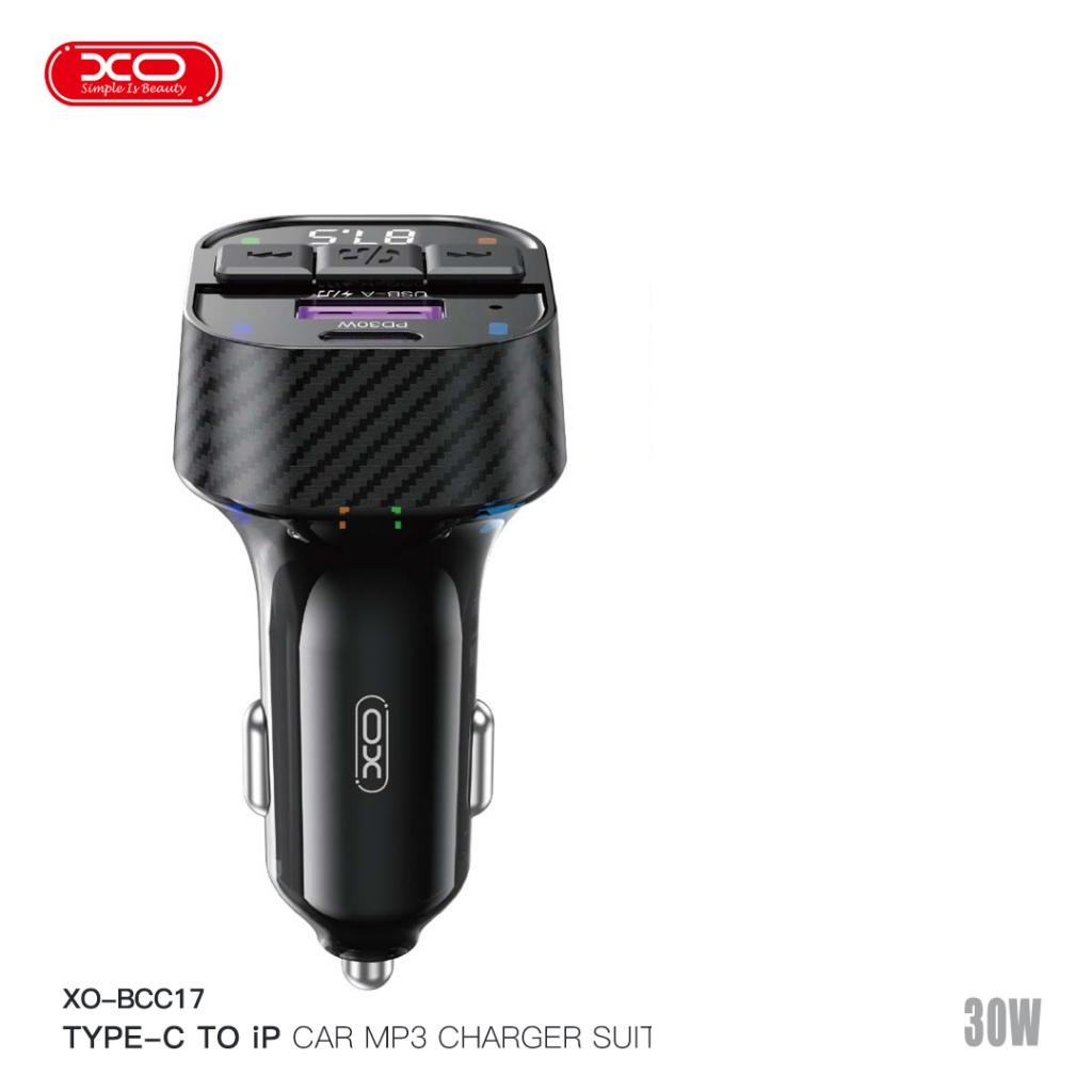 CARGADOR 12V 6.0AMP + MP3 XO-BCC17 USB C Y BLUETOOTH SINTONIZADOR AUTO MP3 A+C