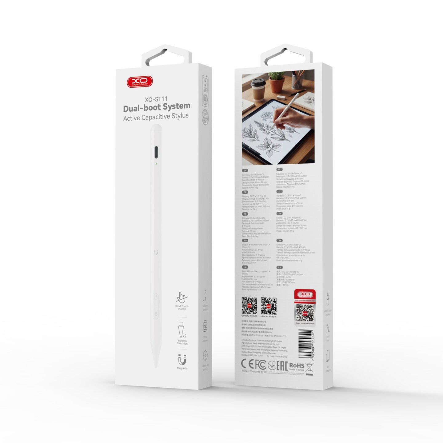 LAPIZ TACTIL CAPACITIVO XO ST-11 PARA IPAD Y ANDROID CON RECHAZO DE PALMA