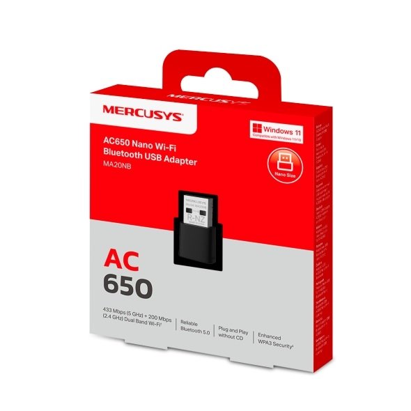 PLACA DE RED USB WIFI+BLUETOOTH MA20NB AC650 NANO MERCUSYS  WIRELESS  - MERCUSE BY TP-LINK

3401