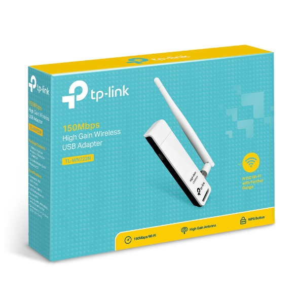 PLACA DE RED USB WIFI (TL-WN722N) 150MBPS ANTENA DESMONTABLE WIRELESS  - TP-LINK