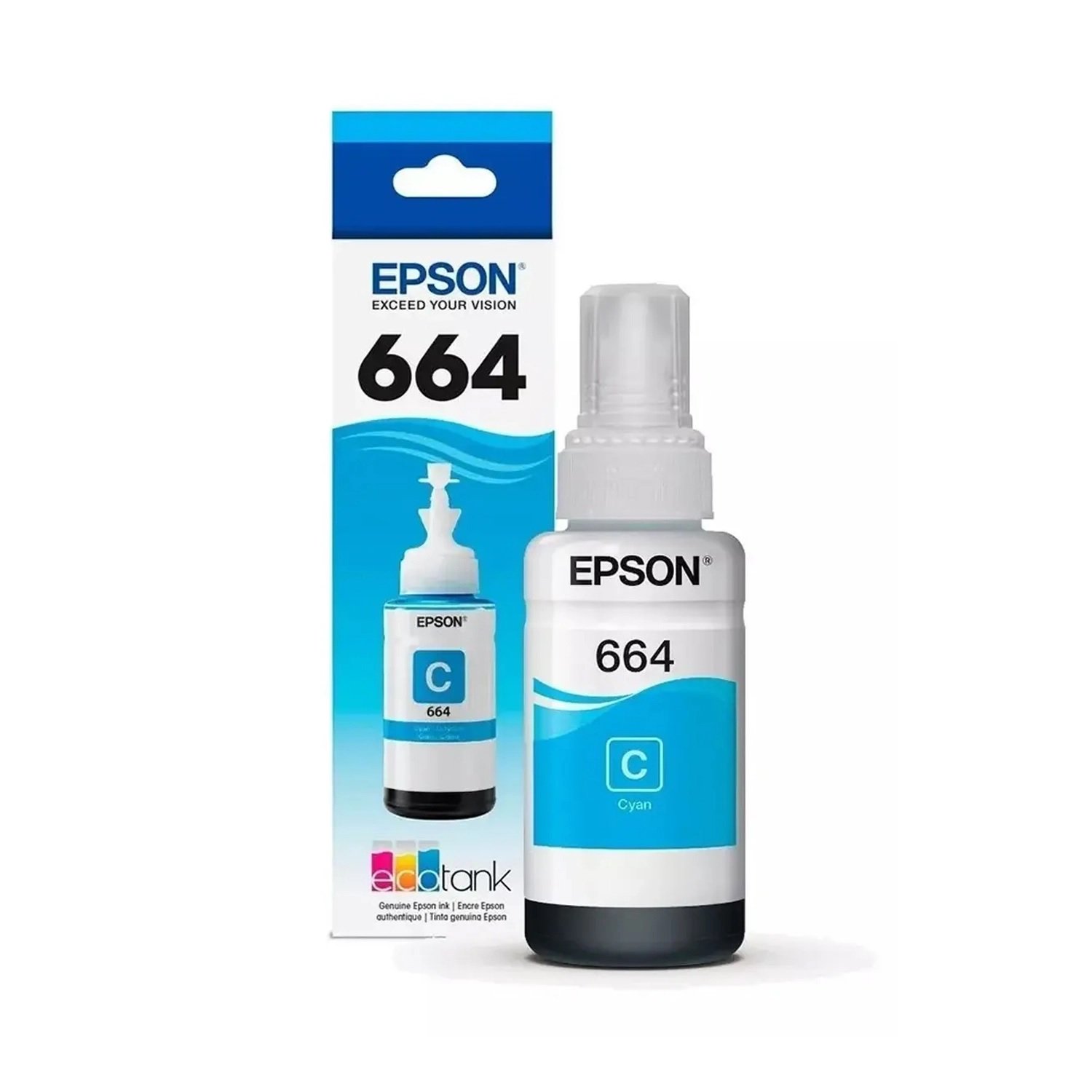 TINTA EPSON  70CC T664220-AL CYAN 70 ML 6500 PAG
LÍNEA ECOTANK: L110, L120, L121, L200, L210, L220.LÍNEA MEDIA: L300, L310, L350, L355, L365, L375, L380, L395, L396.LÍNEA AVANZADA: L455, L475, L486, L495, L555, L565, L575.LÍNEA CORPORATIVA / ALTO VO