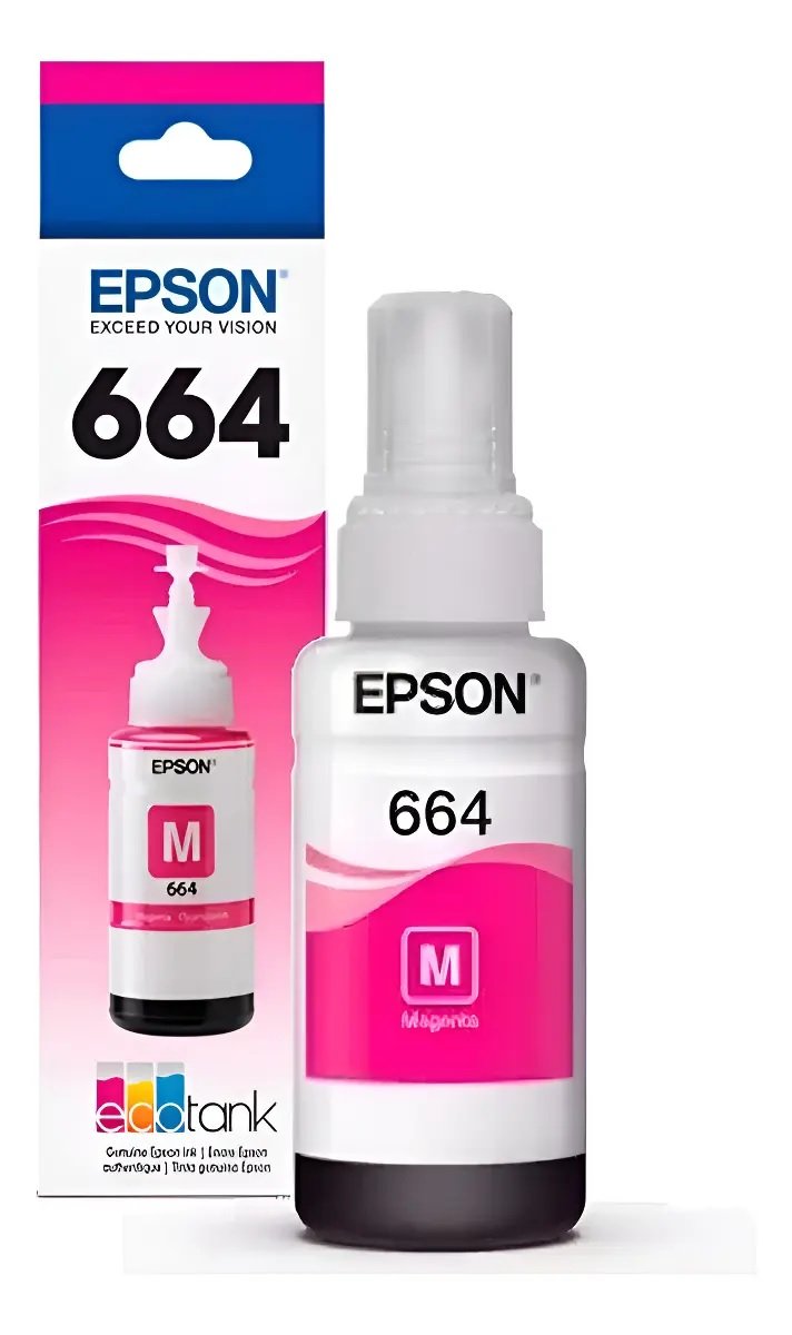 TINTA EPSON  70CC T664320-AL MAGENTA 70 ML 6500 PAG  
LÍNEA ECOTANK: L110, L120, L121, L200, L210, L220.LÍNEA MEDIA: L300, L310, L350, L355, L365, L375, L380, L395, L396.LÍNEA AVANZADA: L455, L475, L486, L495, L555, L565, L575.LÍNEA CORPORATIVA / AL