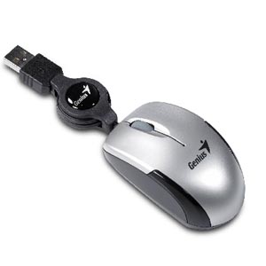 MOUSE USB MICROTRAVELER SILVER RETRACTIL - GENIUS 31010125102 - MOUSE04464