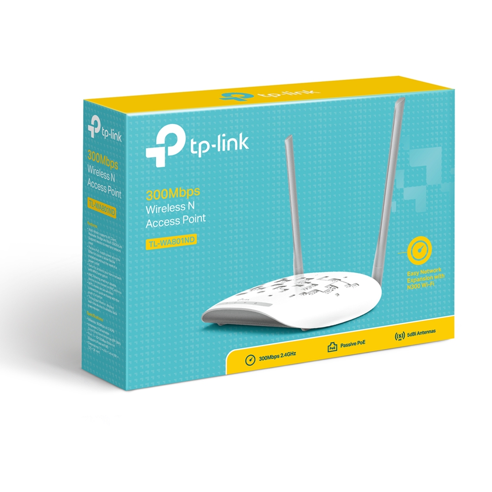 ACCES POINT WIFI (TL-WA801ND) 300 MBPS 2 ANTENAS DESMONTABLES WIRELESS - TP-LINK - ACCESWA801ND