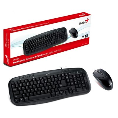 TECLADO + MOUSE USB KM-200 SMART NEGRO GENIUS 31330003401 - TECLADO04628