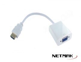 ADAPTADOR DE VIDEO HDMI M A VGA H + AUDIO NM-C81A 
NETMAK