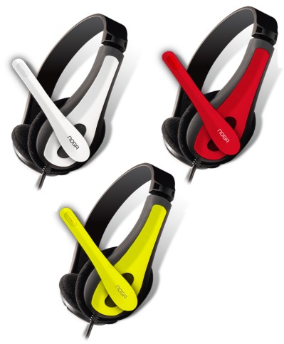 AURICULAR VINCHA PLUG 3.5 NOGA NET NGV-400 AMARILLO C/MIC