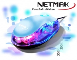 MOUSE USB LUMINOSO NM-M01B AZUL 
NETMAK