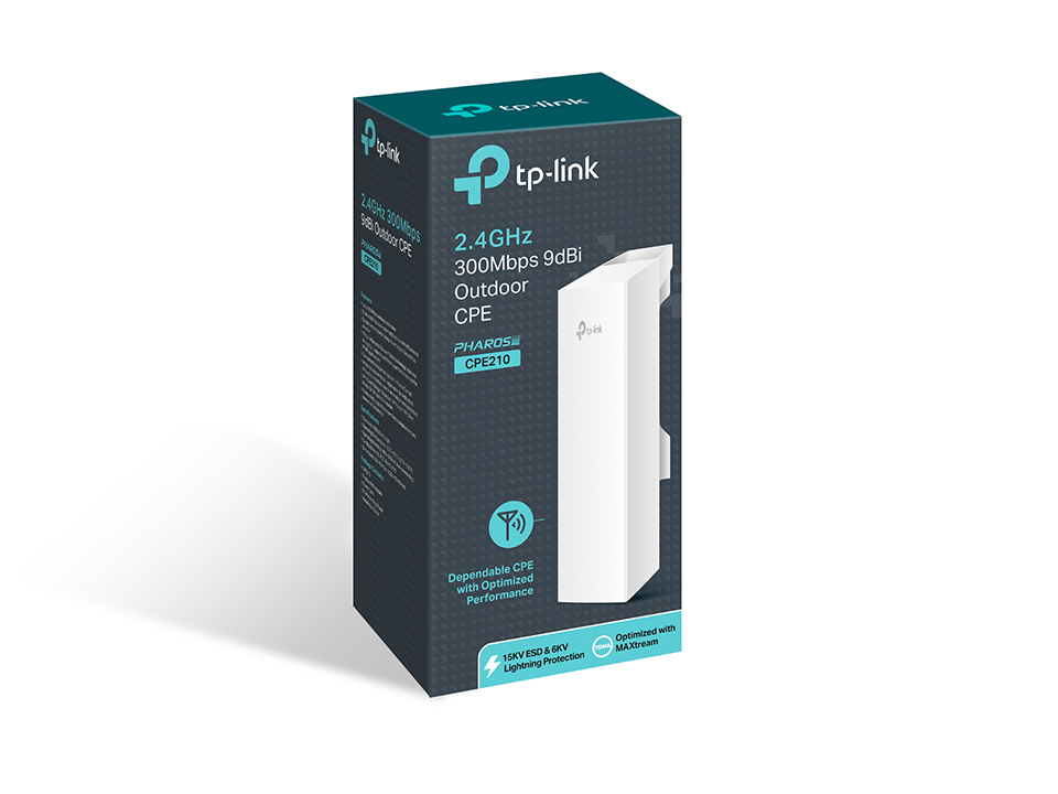 ACCES POINT WIFI (CPE210) DE EXTERIOR DE 9DBI EN 2.4GHZ A 300MBPS WIRELESS - TP-LINK - ACCESCPE210