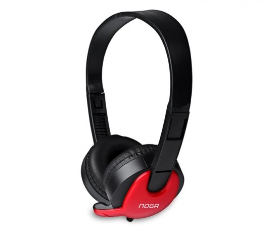 AURICULAR VINCHA PLUG 3.5 NOGA NET NGV-480 ROJO C/MIC