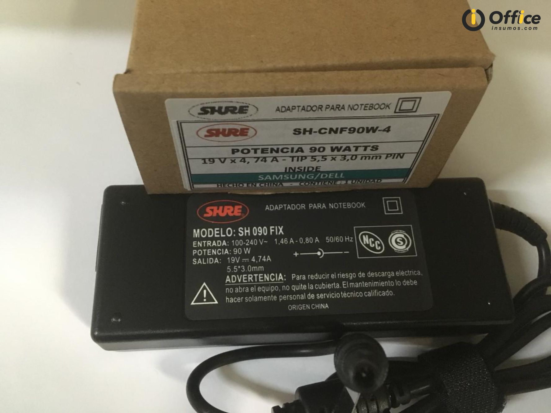 CARGADOR NOTEBOOK SH-CNF90W-4 SAMSUNG /DELL 19V X 4.74 AMP TIP 5.5 X 3.0 MM - CARGADOR05899