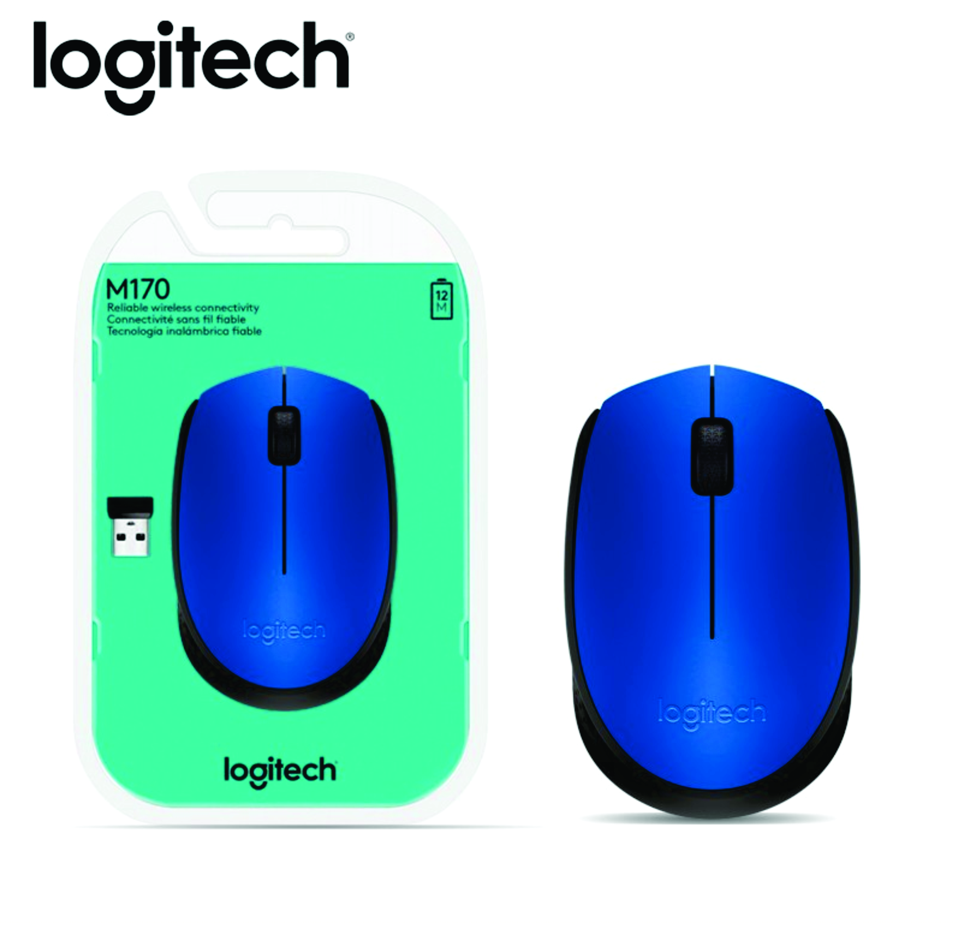 MOUSE USB WIRELESS M170 AZUL 910-004800 LOGITECH - MOUSE05916