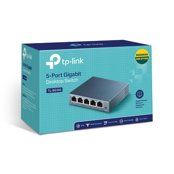 SWITCH 5 PORT GIGABIT (TL-SG105) 10/100/1000 - TP-LINK - SWITCHSG105