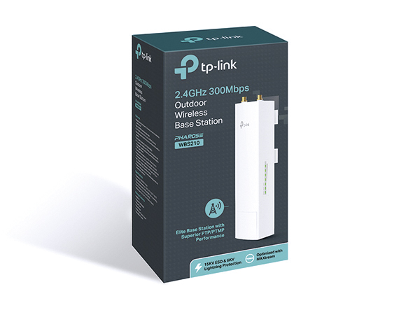 ESTACION BASE INALÁMBRICA PARA EXTERIOR (WBS210) 2.4GHZ 300MBPS WIRELESS - TP-LINK - ESTACIONBASEWBS210