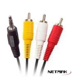 CABLE AUDIO 1 PLUG 3.5 A 3 RCA M 1.5 MTS NM-C29 AUDIO Y VIDEO
NETMAK - CABLE06233