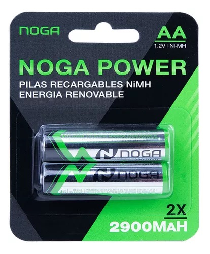 PILAS RECARGABLES AA X 2 UNID 2900 - NP-AAM 2.9B - NOGA NET - PILA06344