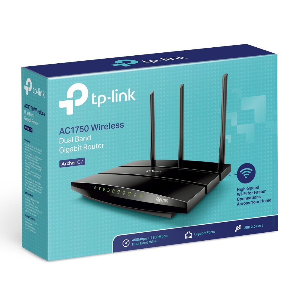 ROUTER 4 P+WIFI DUAL BAND (ARCHER C7 AC1750) 1300MBPS 3 ANTENAS WIRELESS  - TP-LINK - 
(0601) - ROUTER06404