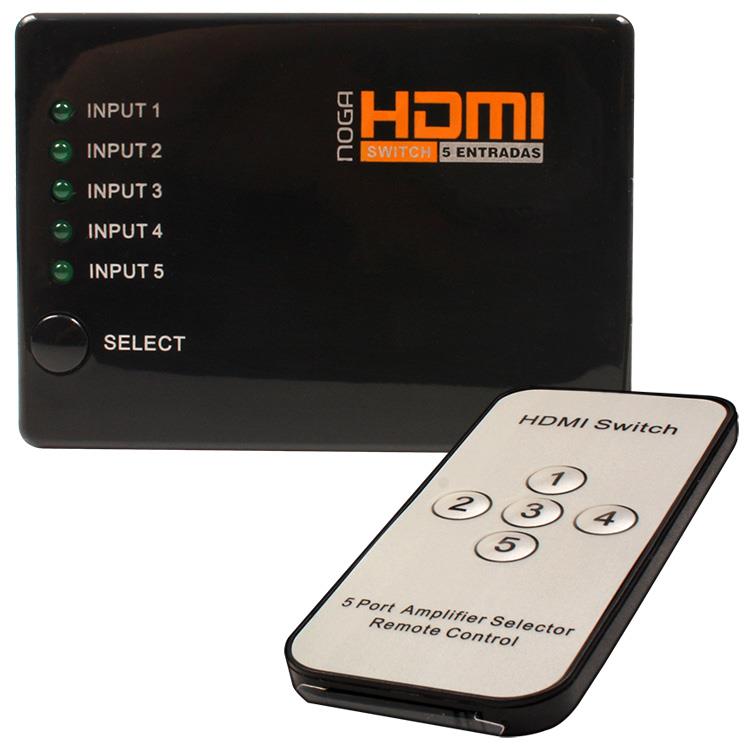 SWITCH HDMI CON 5 ENTRADAS C/CONTROL HDMI-SW5- NOGA NET - SWITCH06441