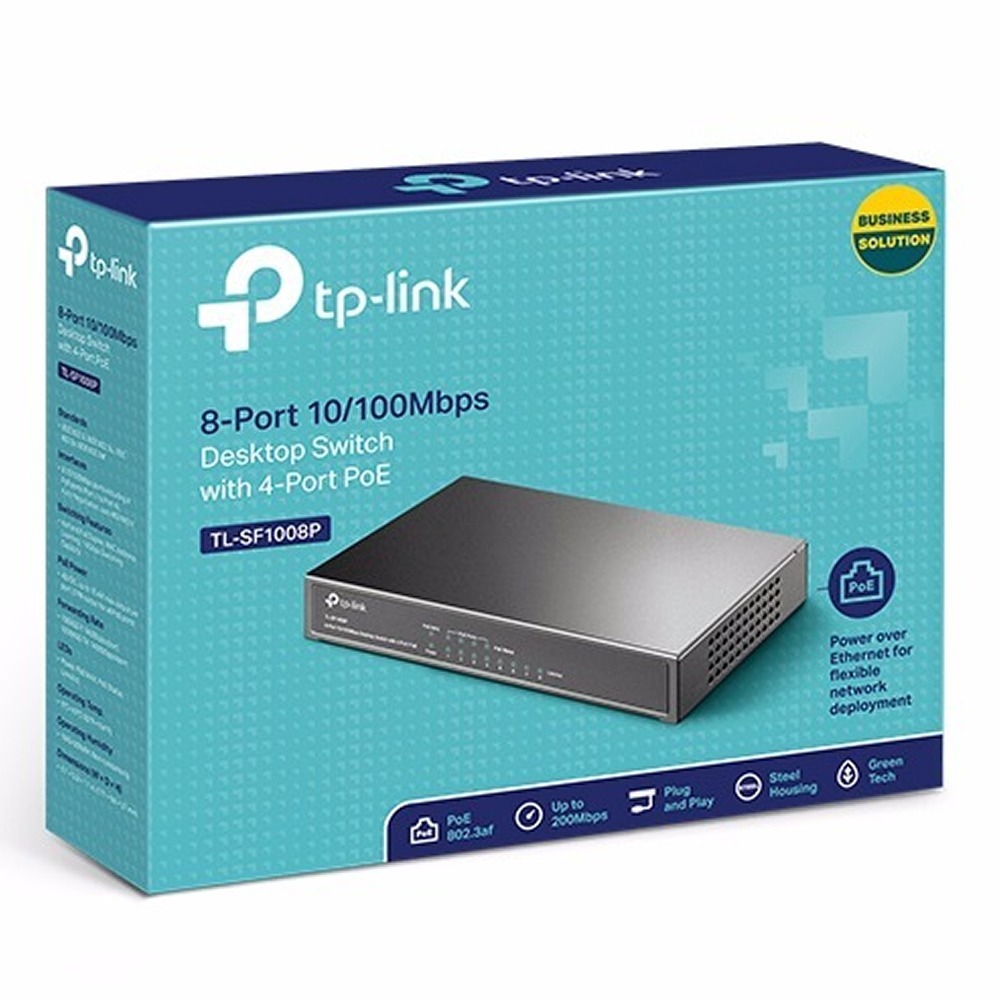 SWITCH  8 PORT (TL-SF1008P) 4 PUERTOS POE 10/100 MBPS  - TP-LINK - SWITCH06860