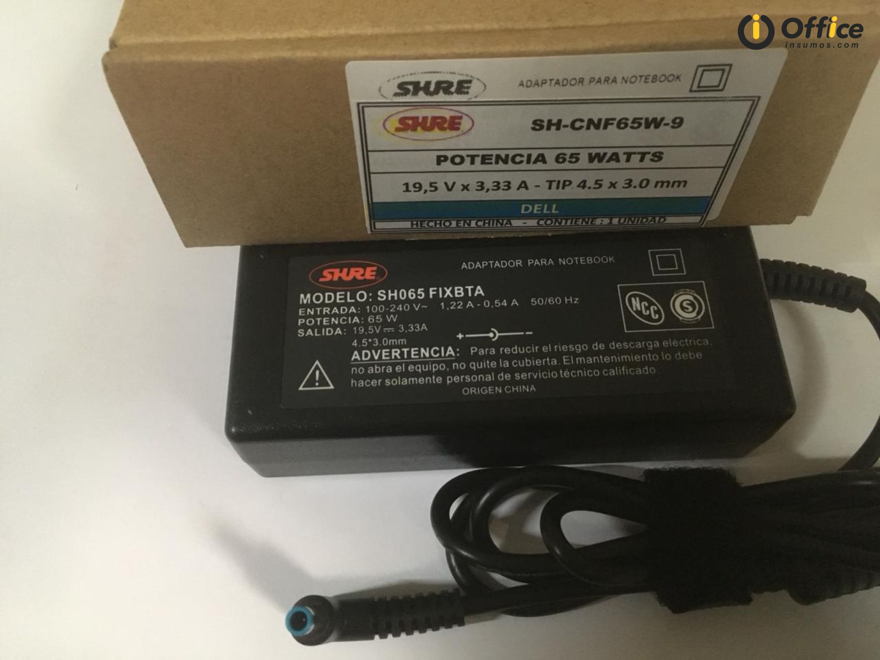 CARGADOR NOTEBOOK SH-CNF65W-9 HP/DELL / COMPAQ 19,5V/3,33A - 4.5 X 3.0 MM - CARGADOR06900