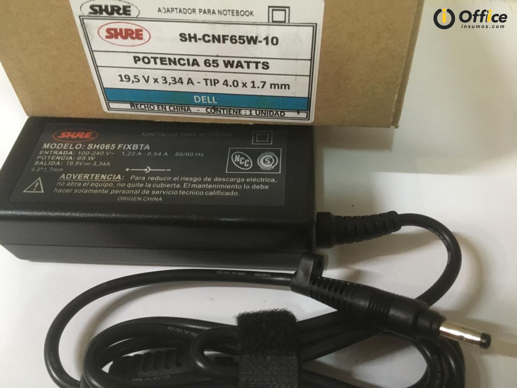 CARGADOR NOTEBOOK SH-CNF65W-10 DELL 19,5V/3,34A - 4.0 X 1,7 MM - CARGADOR06901