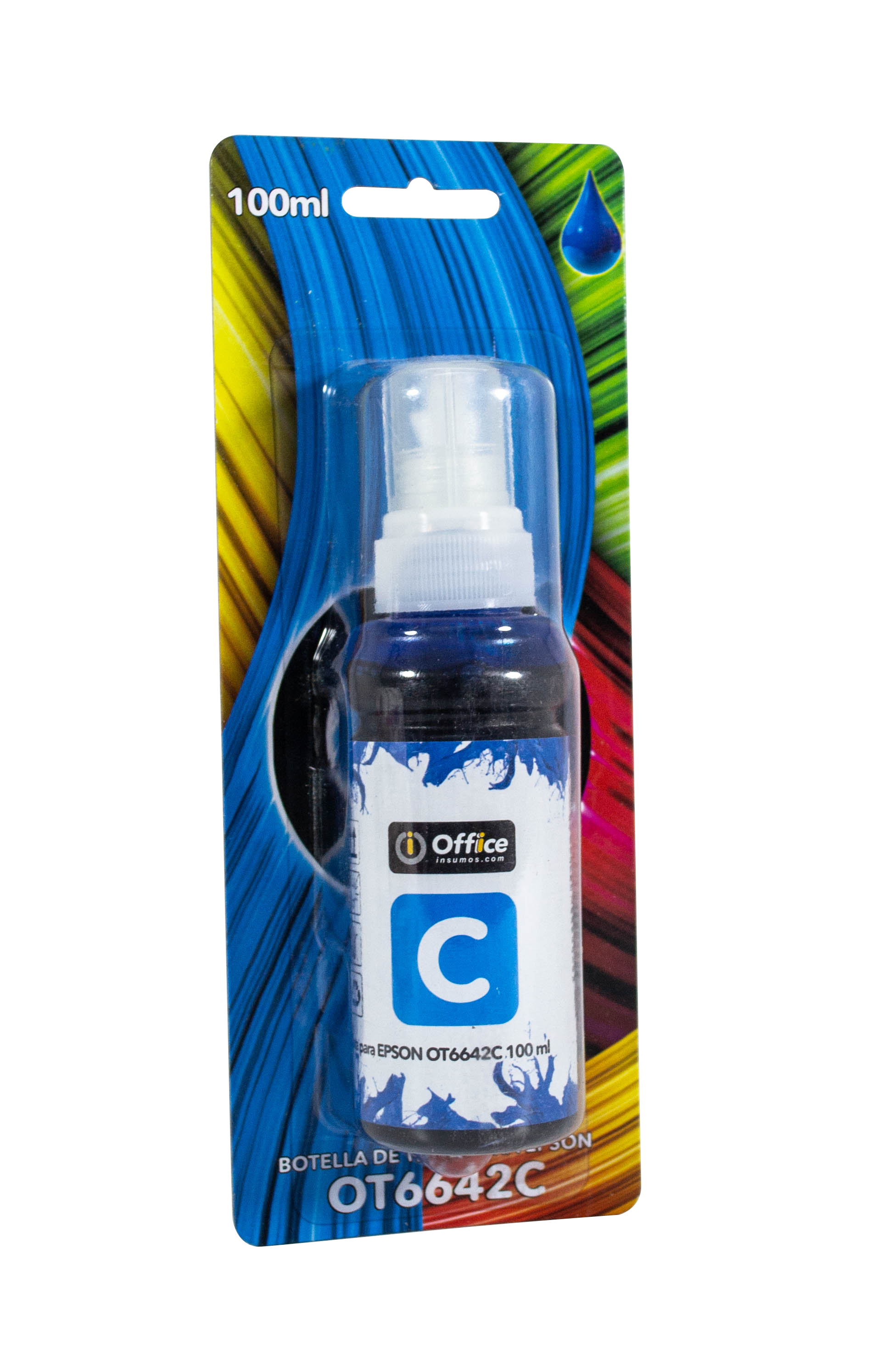TINTA ALT P/EPSON 100CC B CYAN EN BLISTER OT6642C CON APLICADOR OT6642C OFFICEINSUMOS.COM - TINTAEOT6642C