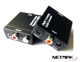 CONVERSOR AUDIO DIGITAL A ANALOGICO NM-RCA FIBRA OPTICA A RCA + 3,5MM NM-RCA
NETMAK