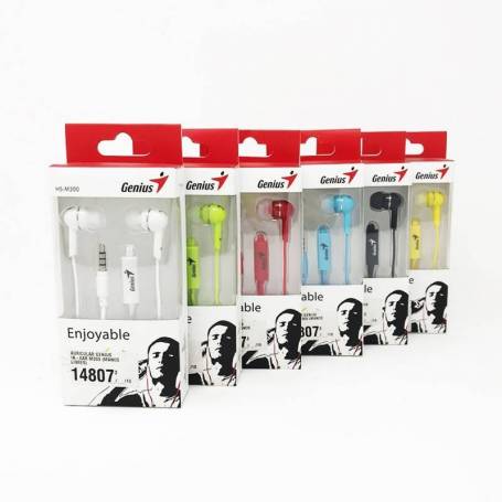 AURICULAR IN EAR PLUG 3.5 GENIUS HS-M300 AZUL C/MIC MANOS LIBRES GENIUS