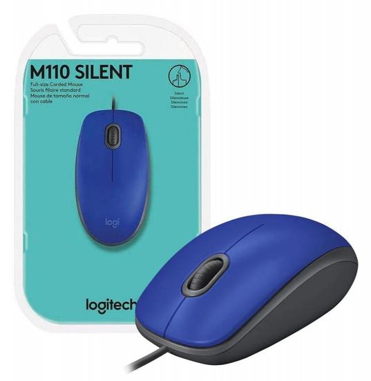 MOUSE USB LOGITECH M110 AZUL - 910-006662 - MOUSE07405