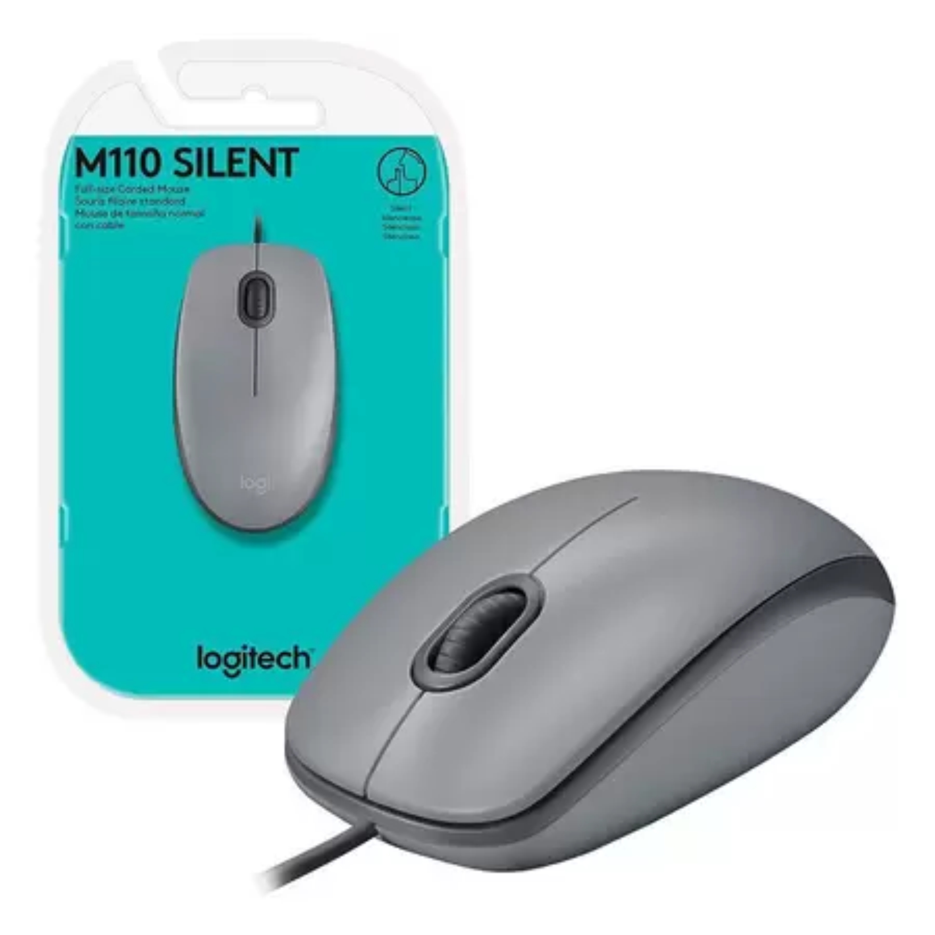 MOUSE USB LOGITECH M110 GRIS - 910-006757 - MOUSE07406