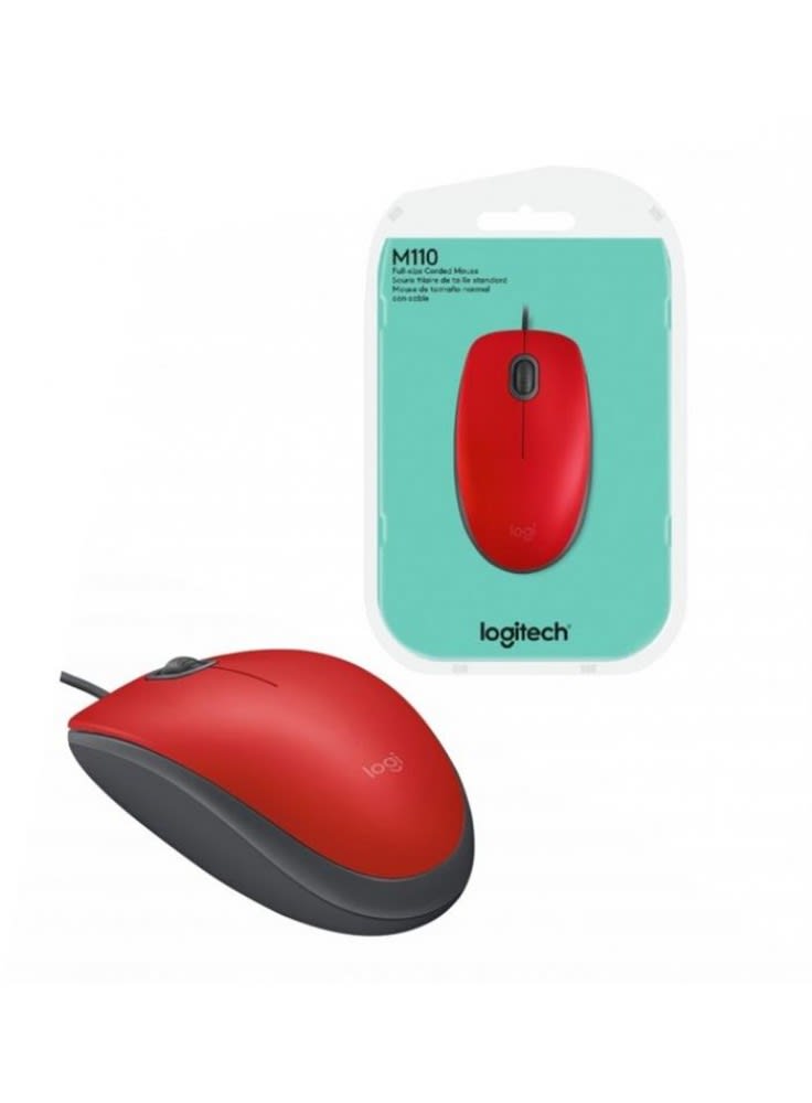 MOUSE USB LOGITECH M110 ROJO - 910-006755 - MOUSE07407
