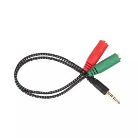 ADAPTADOR AUDIO  PLUG M A 2 PLUG H ADAPTADOR AUDIO AURICULAR Y MIC PLU 3.5 PARA PLAY 4 - CABLE ADAPTER - NOGA NET - ADAPTADOR07479