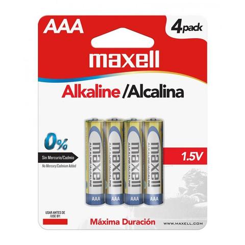 PILAS ALCALINA MAXELL AAA LR03 PACK X4 (12/48) 723865 - PILA07483