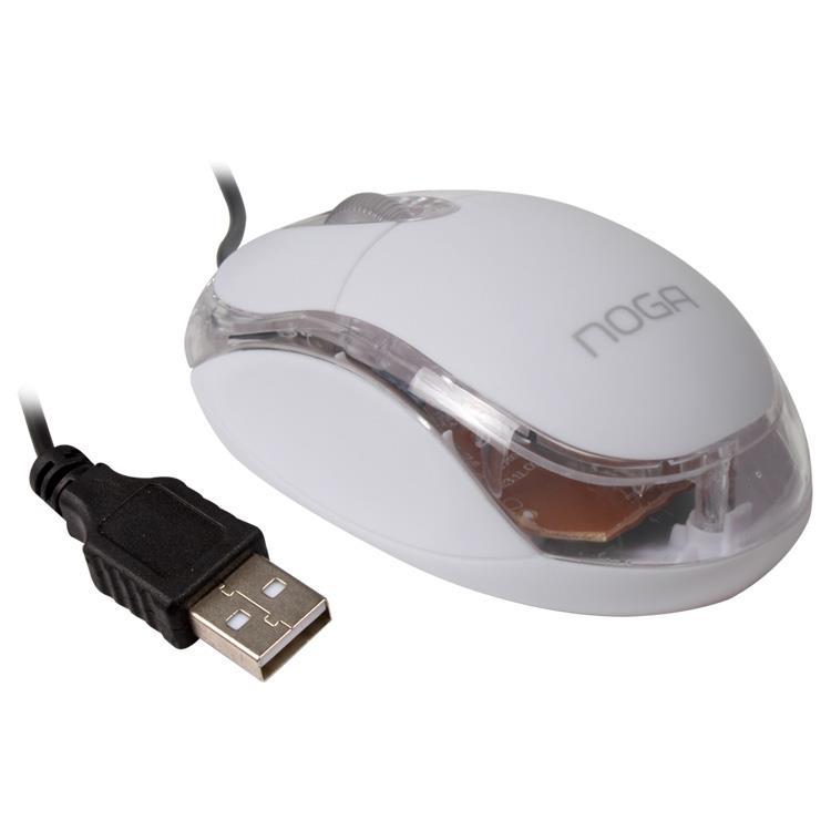 MOUSE USB NG-611UBL BLANCO - NOGA NET - MOUSE07659