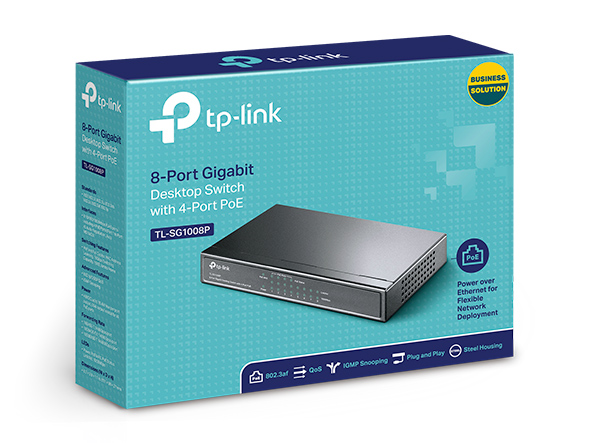 SWITCH 8 PORT (TL-SG1008P) 10/100/1000 - TP-LINK - SWITCH07756