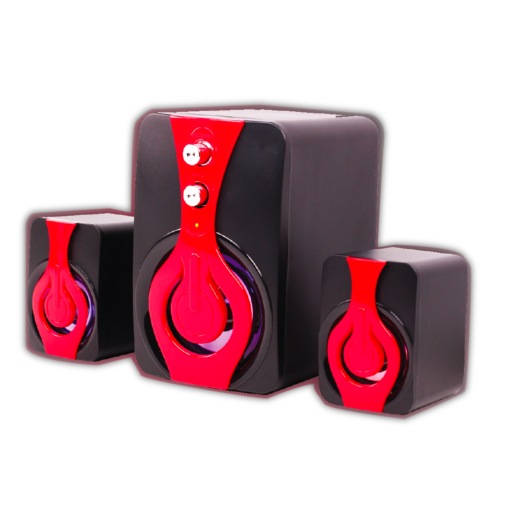 PARLANTES AUDIO PLUG ALIM 220V GAMER NM-TRUENO BK/RED - PARLANTE07848