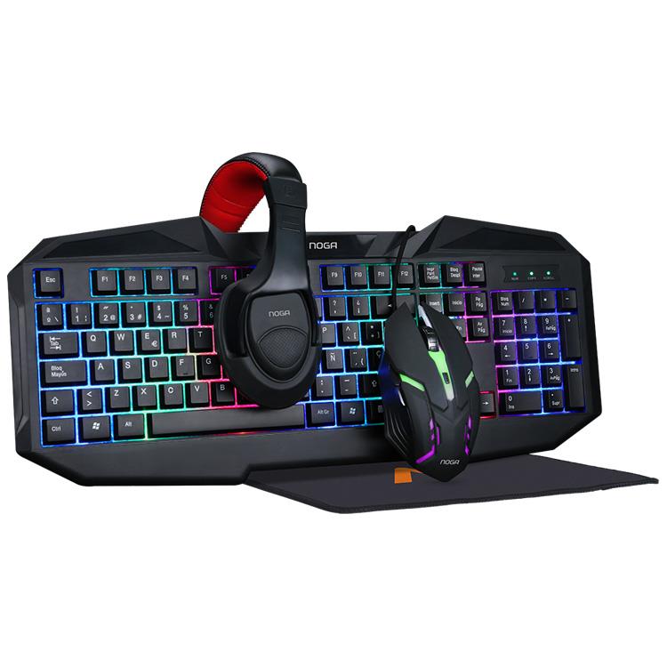 TECLADO + MOUSE + AURIC + PAD GAMER NKB-403 4 EN 1 COMBO - NOGA NET - TECLADO07864