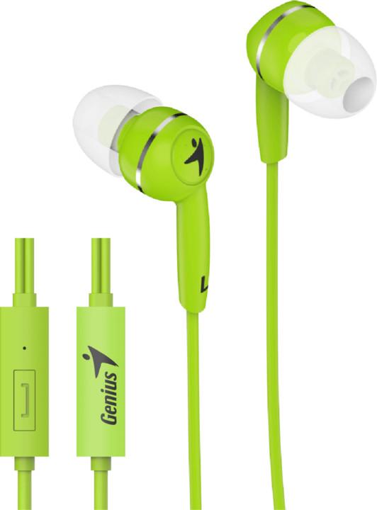 AURICULAR IN EAR PLUG 3.5 GENIUS HS-M320 VERDE C/VOLUMEN MANOS LIBRES GENIUS - AURICULAR07899