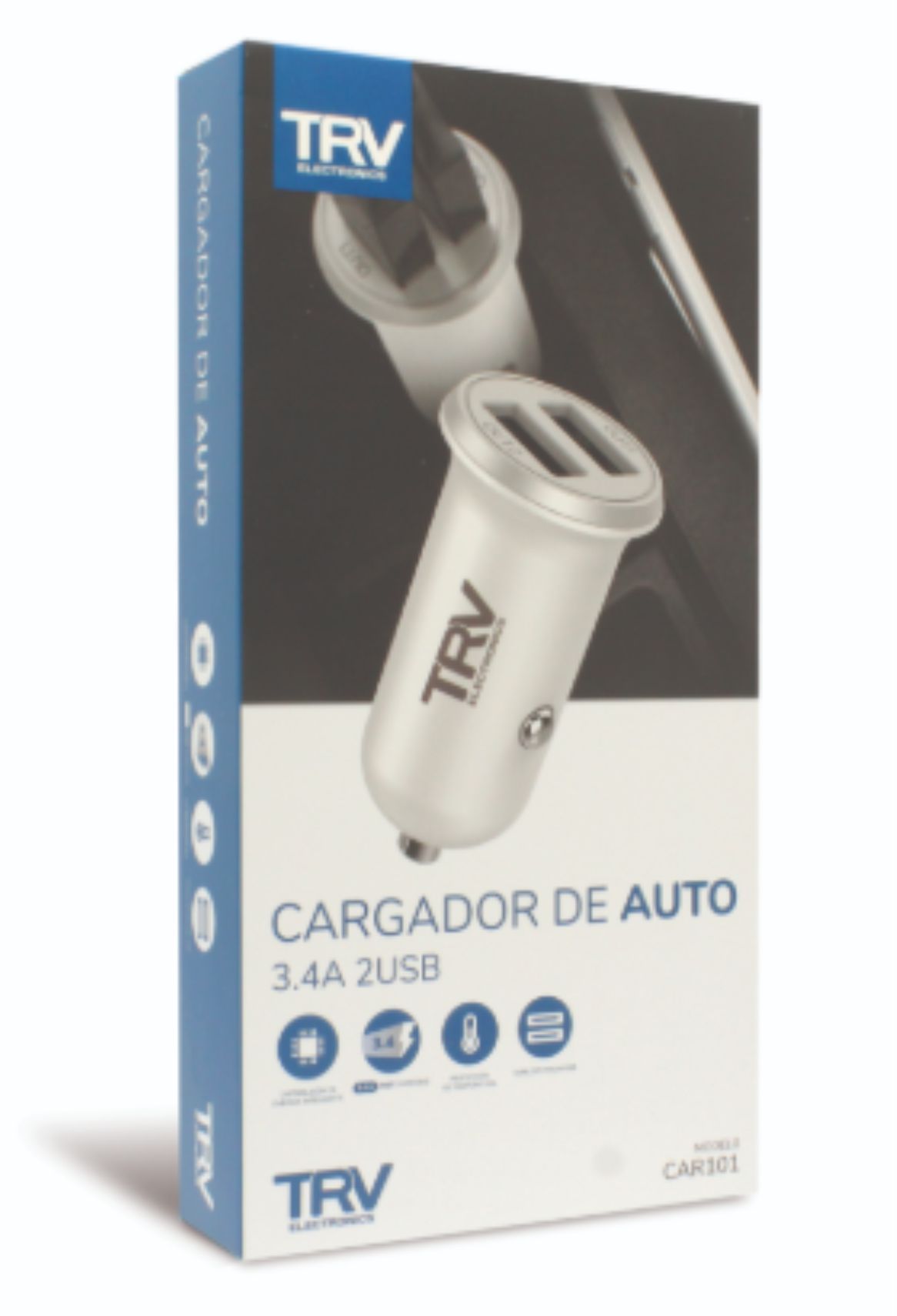 CARGADOR 12V A 2 USB 3.4 AMP TRV CARGADOR USB 
CAR101 - CARGADOR08003