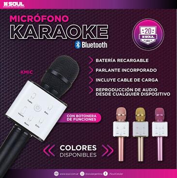 MICROFONO BT KARAOKE C/PARLANTE KMIC-FUCSIA SOUL - MICROFONO08249