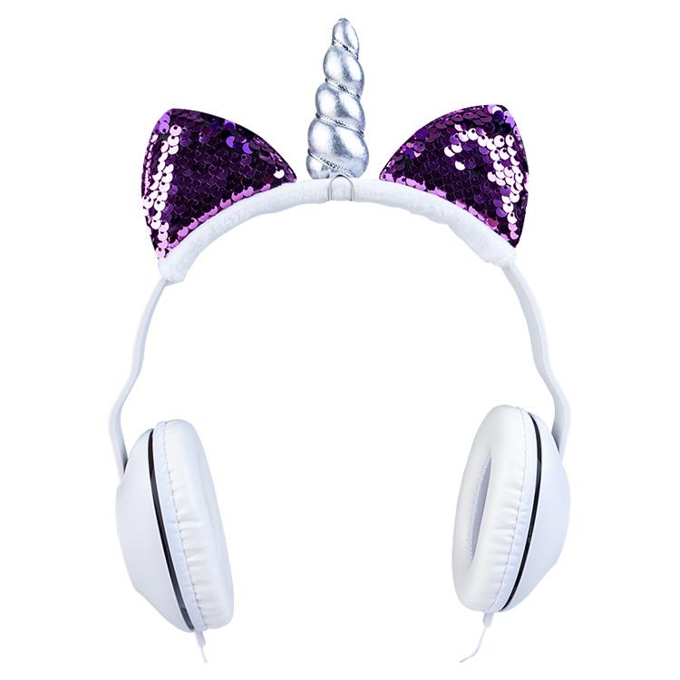 AURICULAR VINCHA PLUG 3.5 NOGA NET UNICORN UX-100 VIOLETA C/MANOS LIBRES