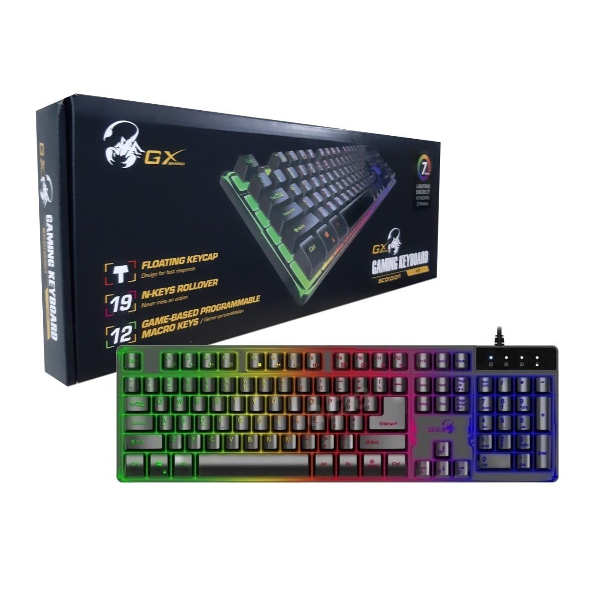TECLADO USB GAMER SCORPION K8 RETROILUMINADO GENIUS 31310001401