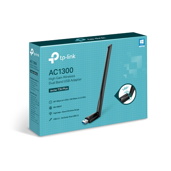 PLACA DE RED USB WIFI (ARCHER T3U PLUS) MU-MIMO AC1300 ALTA POTENCIA DUAL WIRELESS - TP-LINK
(3413) - PLACA08533