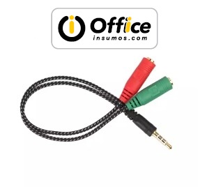 ADAPTADOR DE AUDIO  1 PLUG M A 2 PLUG H OFF-ADA001 OFFICE AURICULAR