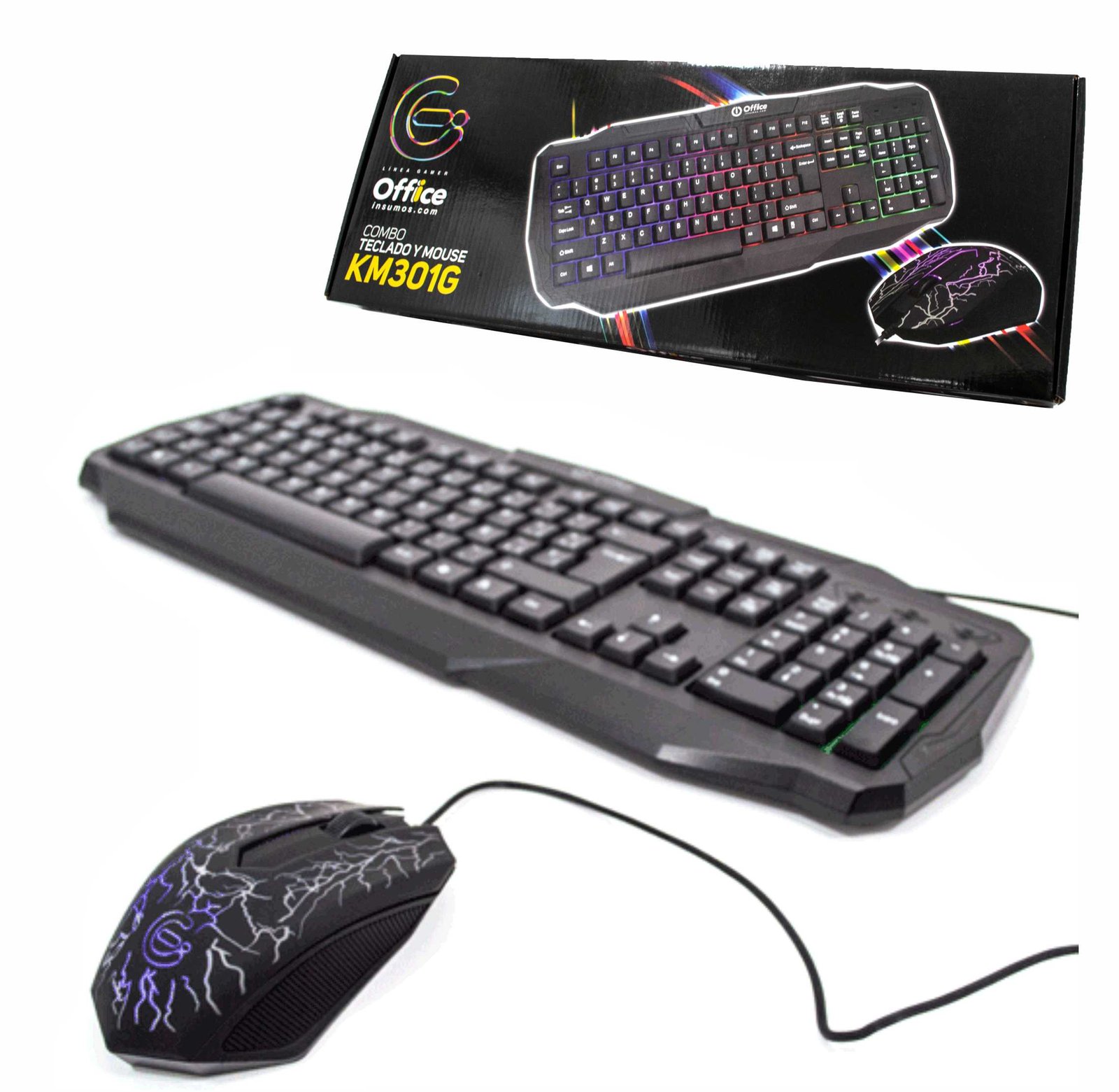 TECLADO + MOUSE GAMER  OFF-KM301G RETROILUMINADO OFFICE