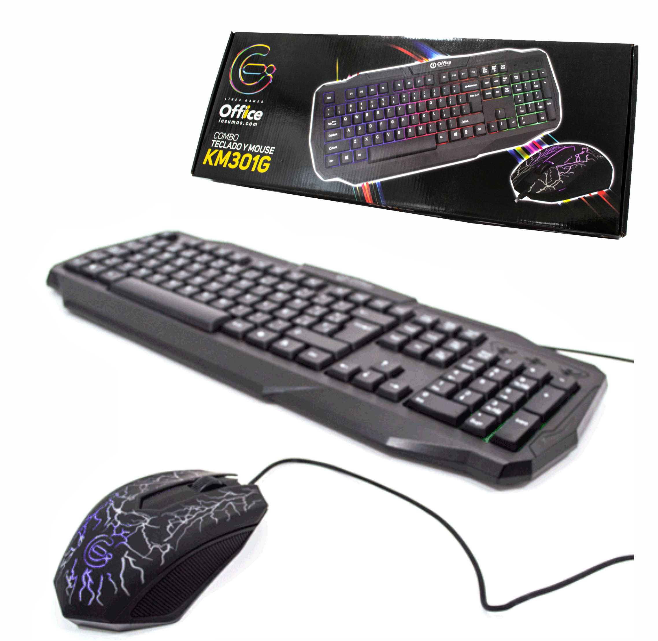 TECLADO + MOUSE GAMER OFF-KM301G RETROILUMINADO OFFICE - COMBO08674